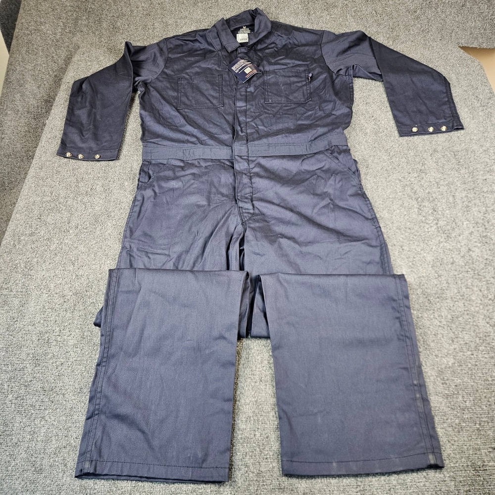 LAPCO FR Navy Blue Flame Resistant Cotton Coveralls CVEFR7NY Large Regular NWT